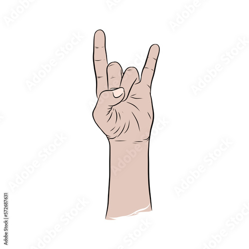 Hand showing heavy metal sign. rock n roll symbol