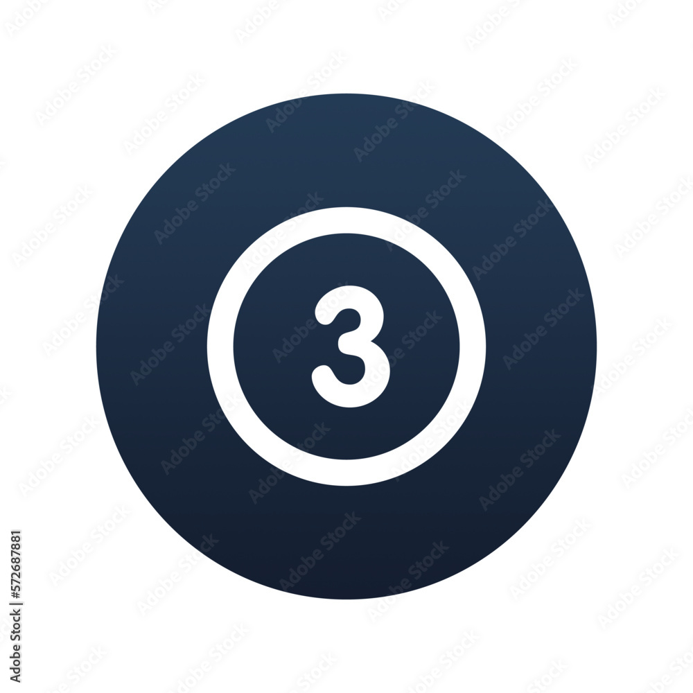 Numbering, number three icon, Flat vector illustration for web and mobile interface, EPS 10 Numbering, number three icon, Flat vector illustration for web and mobile interface, EPS 10