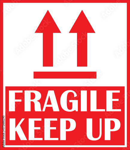 Fragile keep up sign vector, fragile two color sign, fragile sign vector, glassware sign vector, keep up sign vector
