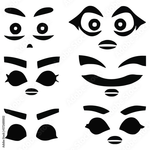 Set of eyes expressions vector file