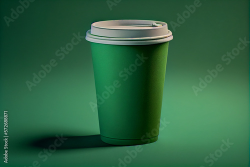 eco green coffee cup with generative ai technology