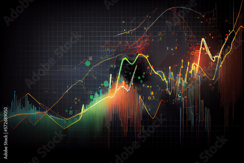 Stock market chart with generative ai technology