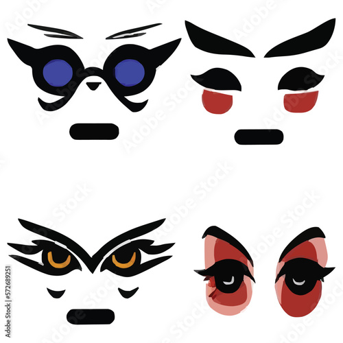 Set of eyes expressions vector file