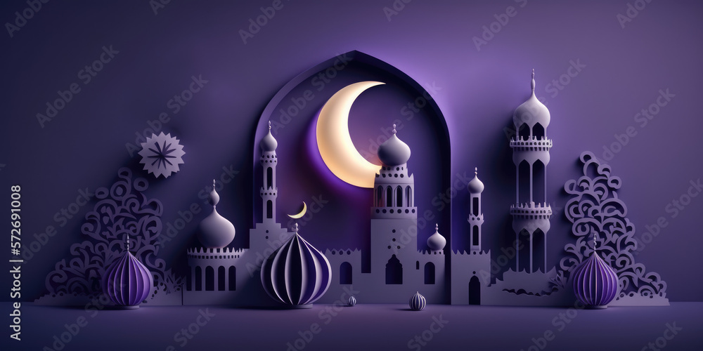 thème islam ramadan, fond d'écran  - obrazy, fototapety, plakaty 