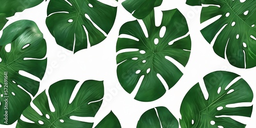 pattern with leaves, generative ai illustration