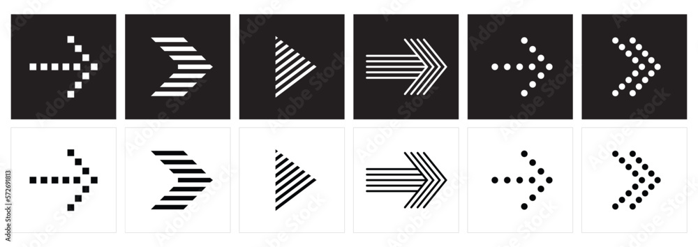 Unique arrow design vector. Isolated vector arrows symbol. Modern arrow icons.