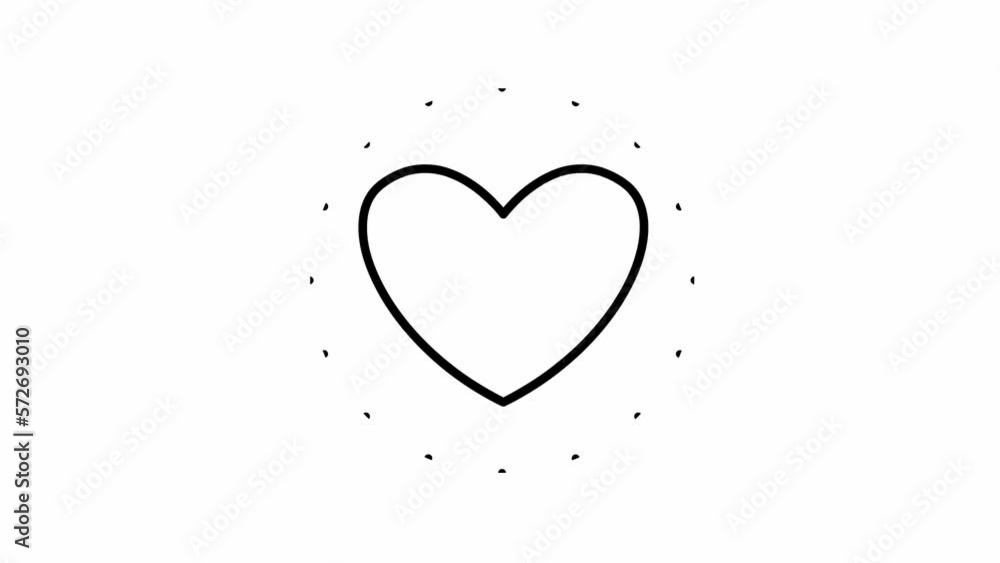 Animated black symbol of heart pulsation. Looped video of beating heart with rays. Linear vector illustration isolated on the white background. Animated black symbol of heart pulsation. Looped video of beating heart with rays. Linear vector illustration isolated on the white background.