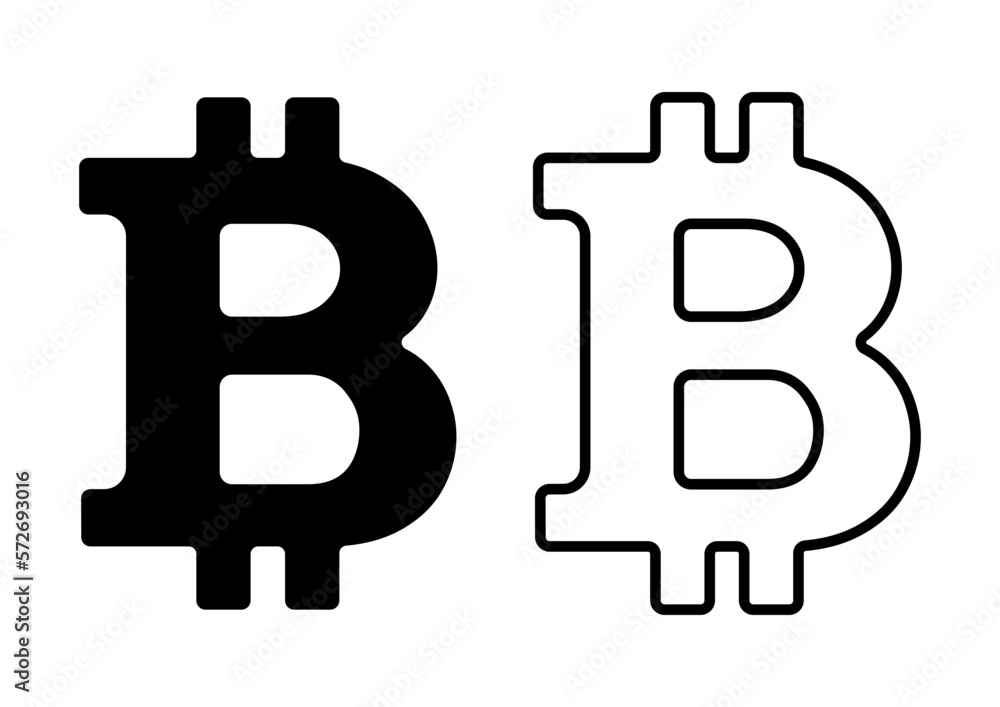 Vector icons of bitcoin. Bitcoin symbol. Vector icons of bitcoin. Bitcoin symbol.
