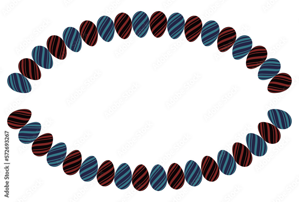 Obraz premium 柄つきタマゴを並べたイースター向けのフレームの素材.