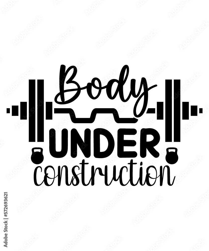body under construction fitness quotes printable png file on white
