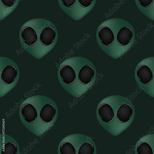 Alien Face Abstract Pattern Background. Vector Illustration
