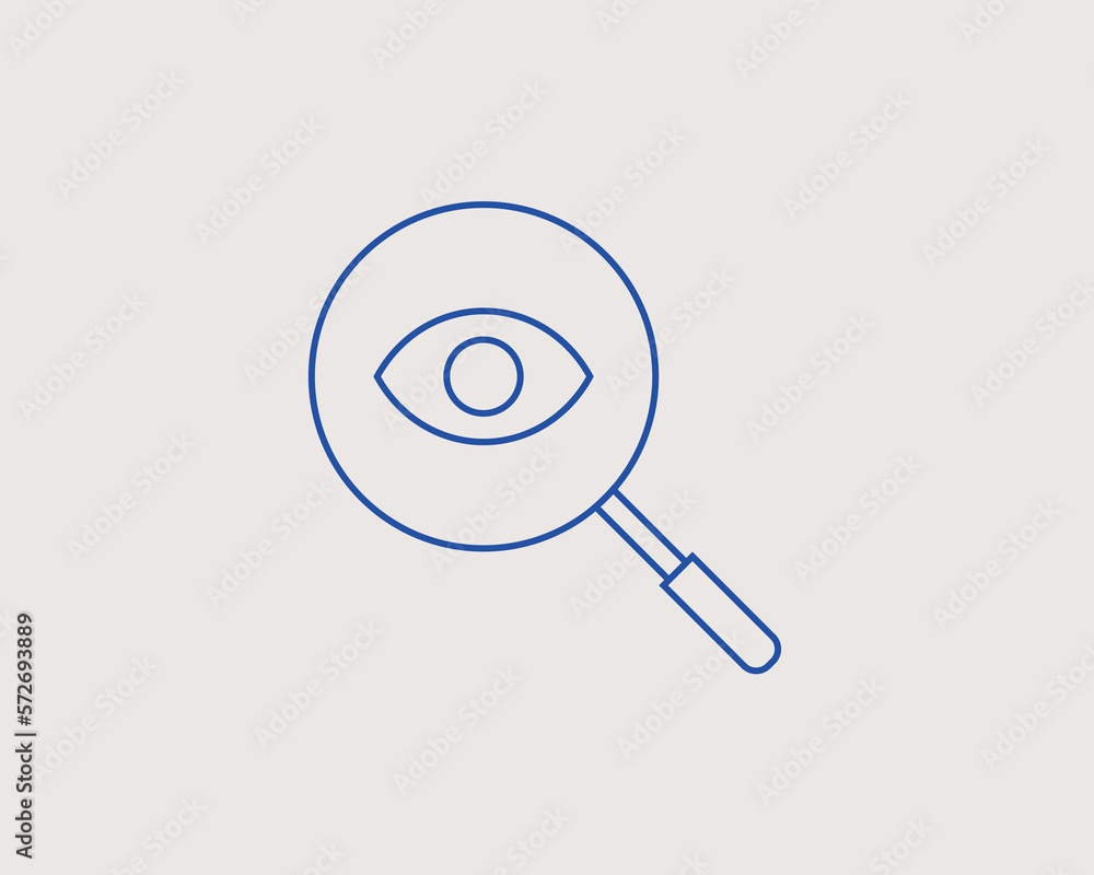 Geometric technology illustration. Vector search data icon in flat design art. Trend blue color Geometric technology illustration. Vector search data icon in flat design art. Trend blue color