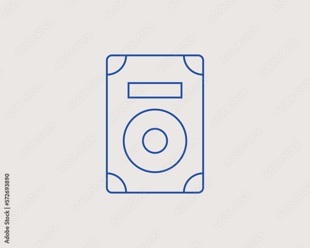 Geometric technology illustration. Vector hard disk icon in flat design art. Trend blue color Geometric technology illustration. Vector hard disk icon in flat design art. Trend blue color