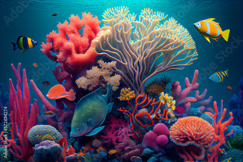 an image depicting the incredible marine biodiversity background Generative AI