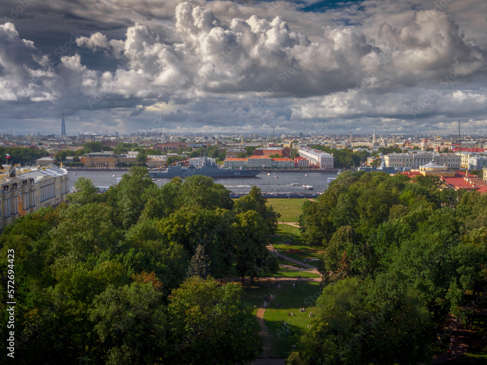 Impressive view of the central part of St. Petersburg