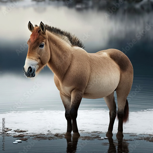 Przewalskis Horse Generative AI photo