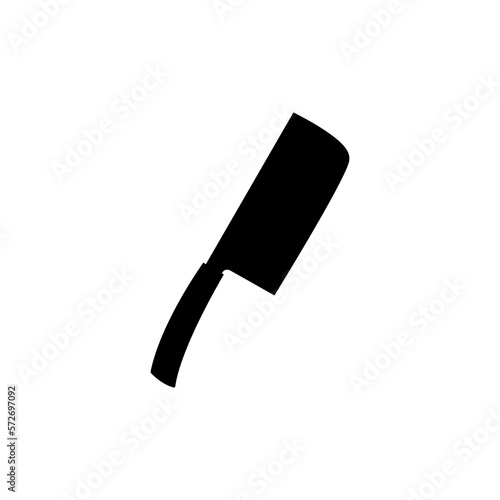 Chef knife icon, Kitchen knife silhouette isolated on white background
