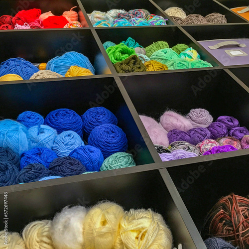 colorful yarn skeins