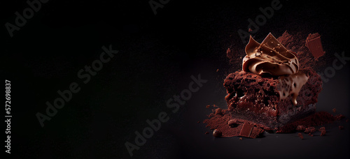 chocolate cake realistic 3D, product showcase for food photography generative ai