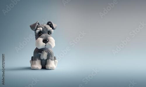 Cute Cartoon Schnauzer with...