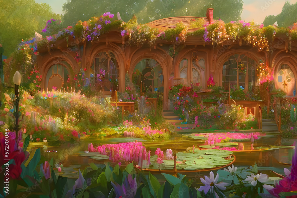 Fantasy whimsical house created with generative ai