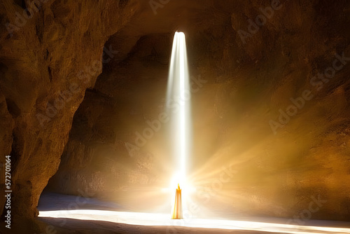 Jesus Easter resurrection with bright light created with generative ai