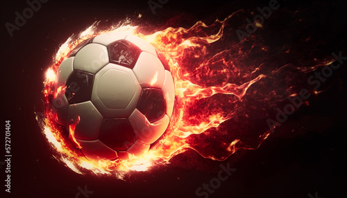 soccer football fire flame flying