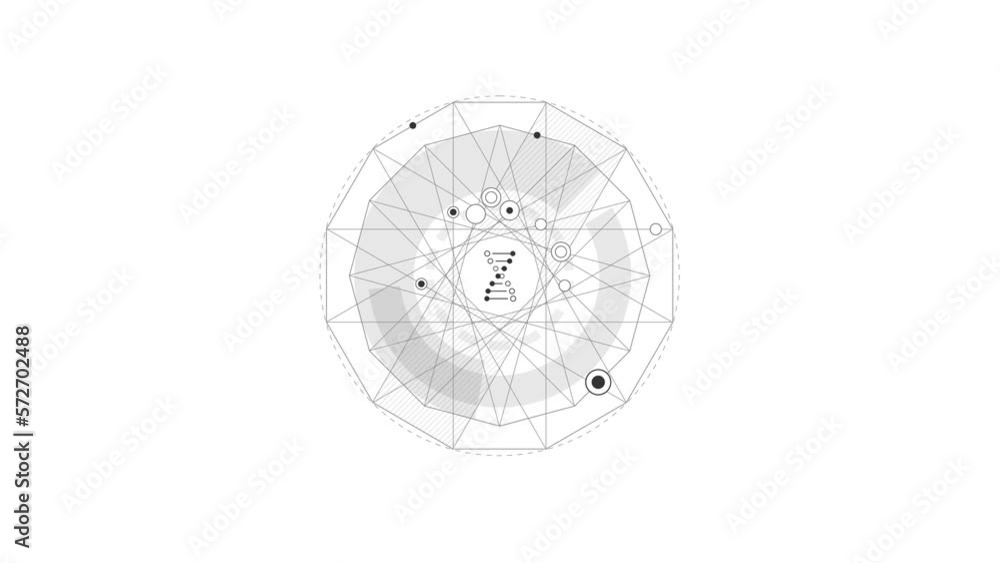 Looped animation of DNA symbol in polygonal composition HUD element. Looped animation of DNA symbol in polygonal composition HUD element.