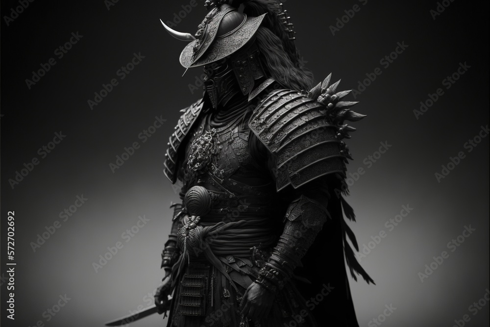 © Павел Озарчук - Samurai in a closed mask on a black background. Swordsmen Middle Ages Fantasy Samurai Armor Full Set High Definition Art Generative Artificial Intelligence © Павел Озарчук - Samurai in a closed mask on a black background. Swordsmen Middle Ages Fantasy Samurai Armor Full Set High Definition Art Generative Artificial Intelligence