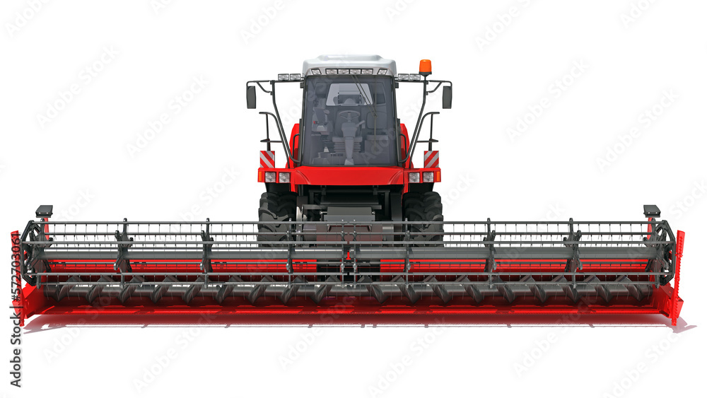 Combine Harvester 3D rendering on white background Combine Harvester 3D rendering on white background
