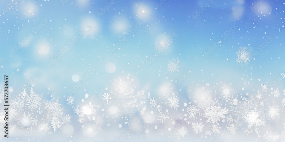 blue background with snowflakes, concept graphic resources, Generative AI