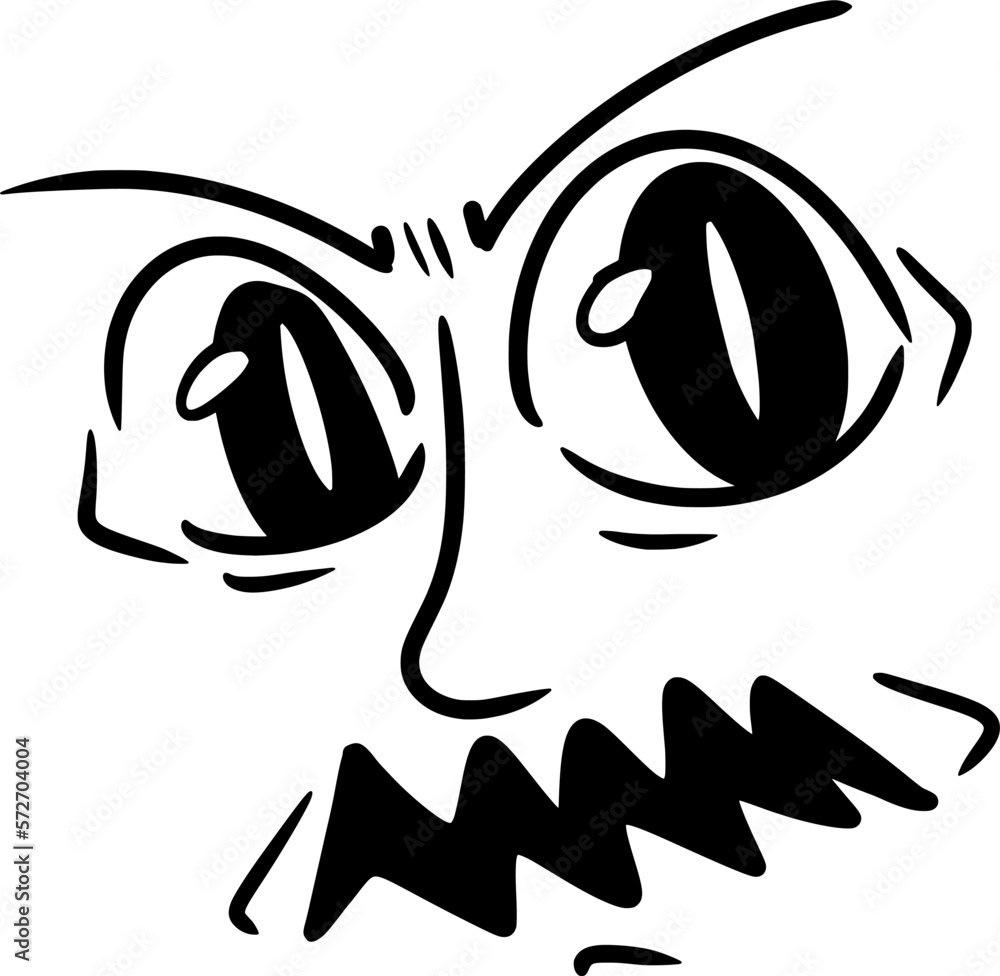 Vector drawing of human eyes with noses and eyebrows.Emotional ...