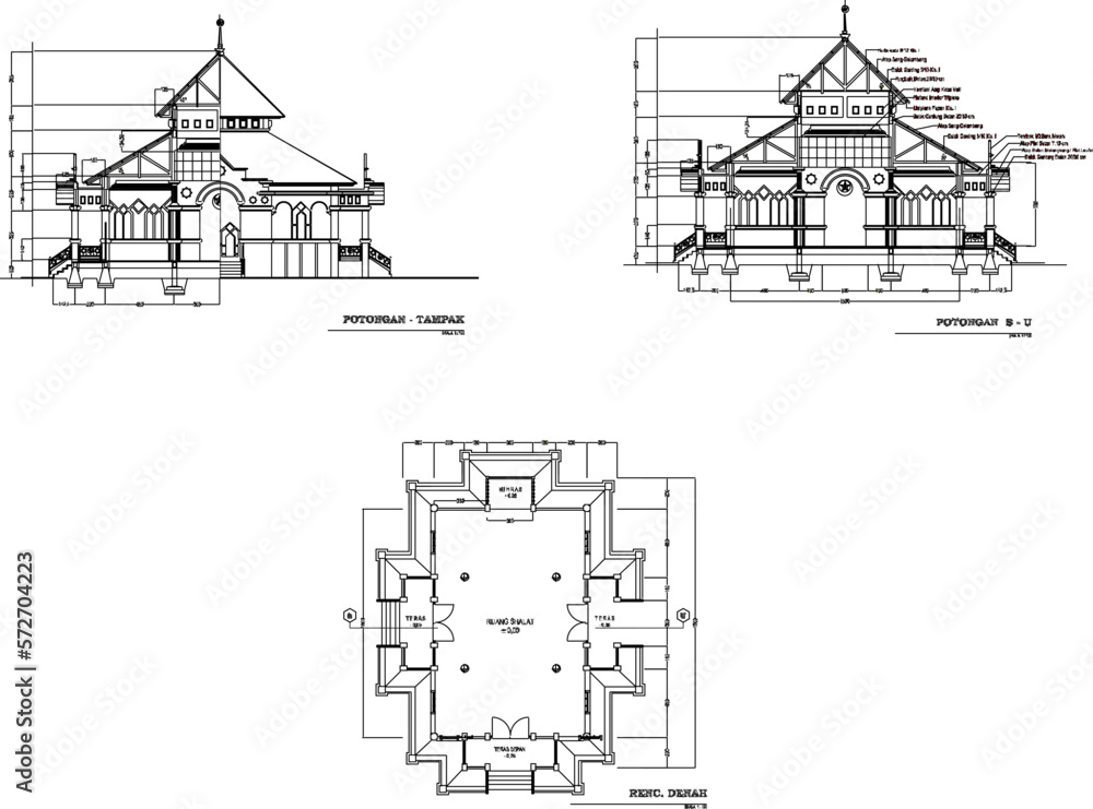 Sketch vector illustration of a cross-sectional plan of a mosque where Muslims pray Sketch vector illustration of a cross-sectional plan of a mosque where Muslims pray