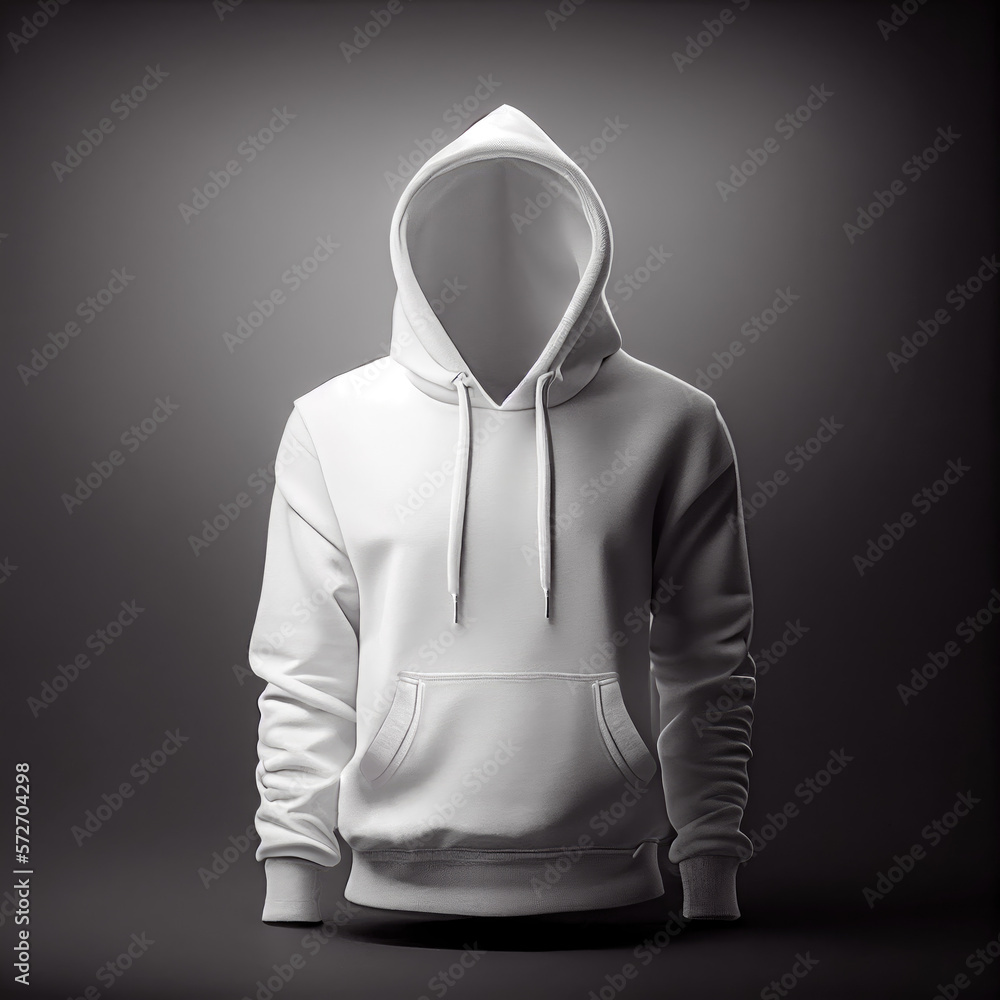 Mockup sweat-shirt à capuche blanc fond sombre Mockup sweat-shirt à capuche blanc fond sombre