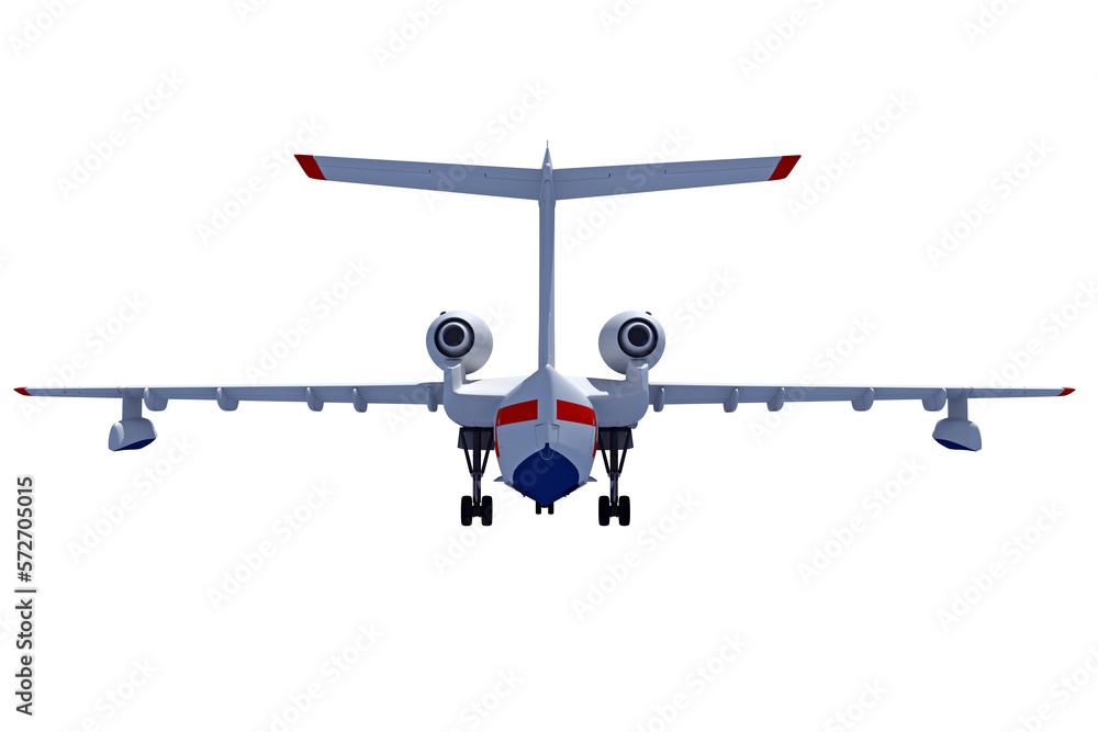 Fototapeta premium Jet Plane 3D rendering on white background