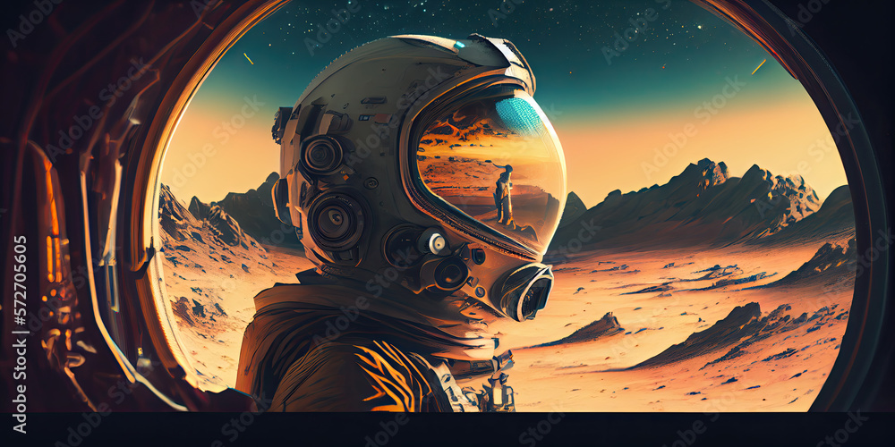 Obraz premium Space astronaut artistic concept, Generative Ai