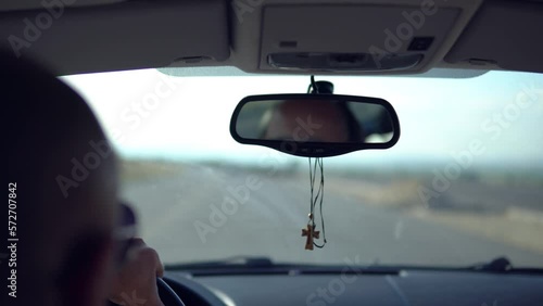 Wallpaper Mural Driving car pov on a highway - Point of View, first person perspective Torontodigital.ca