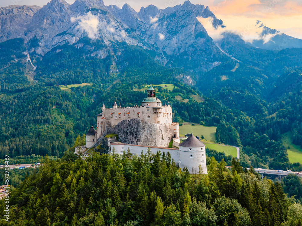 Majestic Scenery of Hohenwerfen Castle and Fortress Austria's Iconic Landmark and Natural Wonders