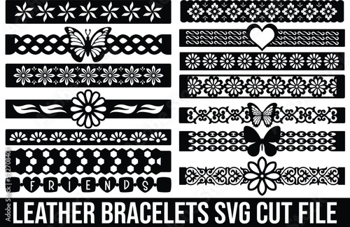 leather bracelets SVG cut file bundle
