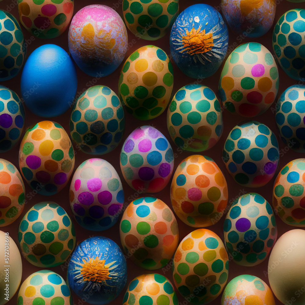 Easter colorful eggs, Seamless Tile Texture of Easter eggs, Background with Easter eggs, Generative AI Easter colorful eggs, Seamless Tile Texture of Easter eggs, Background with Easter eggs, Generative AI