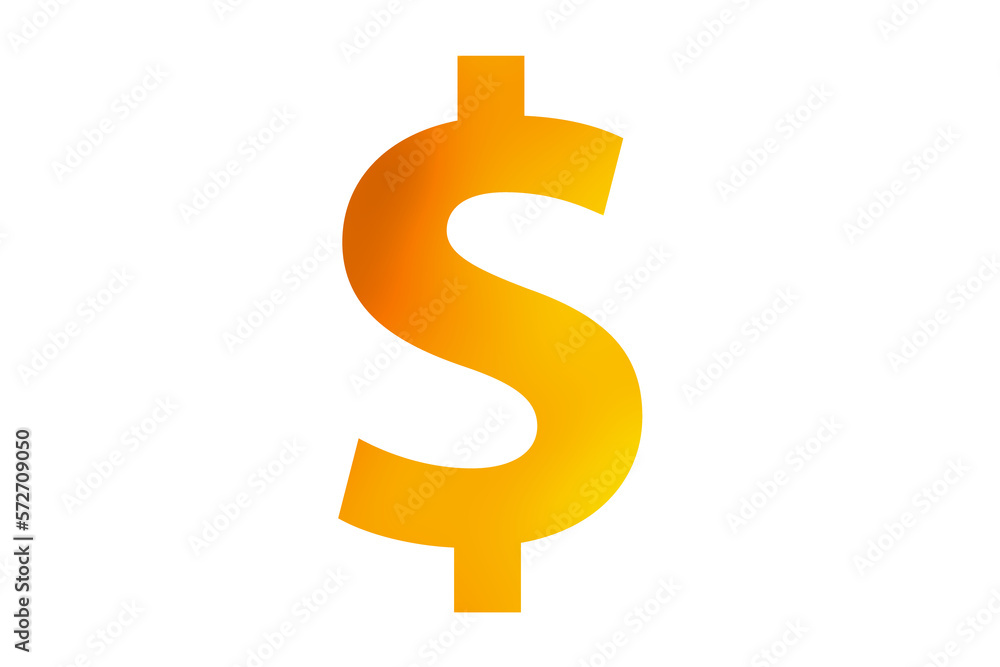 golden dollar sign on white background golden dollar sign on white background