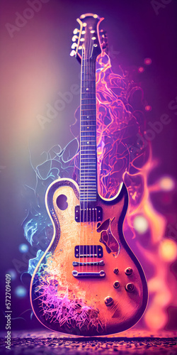 electric guitar colors, Hobbies and leisure concept, Generative AI 