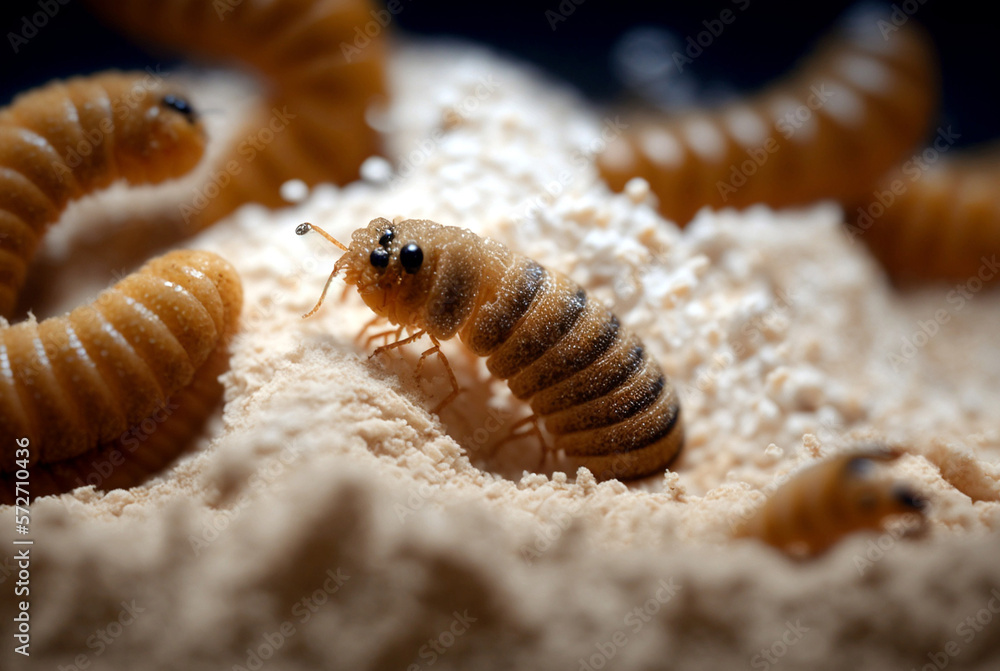 fictional mealworms in the flour, insects to eat, mealworm ingredients
