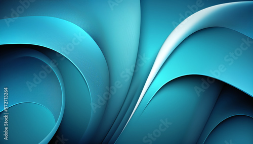 azure blue color abstract background, wavy surface, generative ai