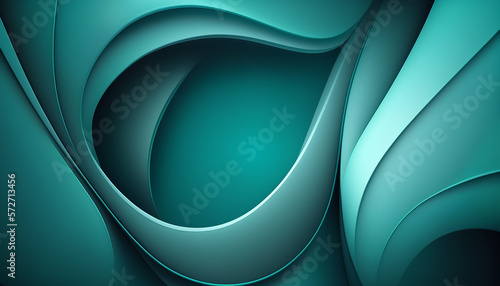 cyan blue color abstract background, wavy surface, generative ai