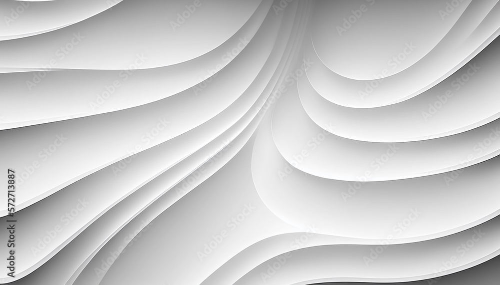 Fototapeta premium white color abstract background, wavy surface, generative ai