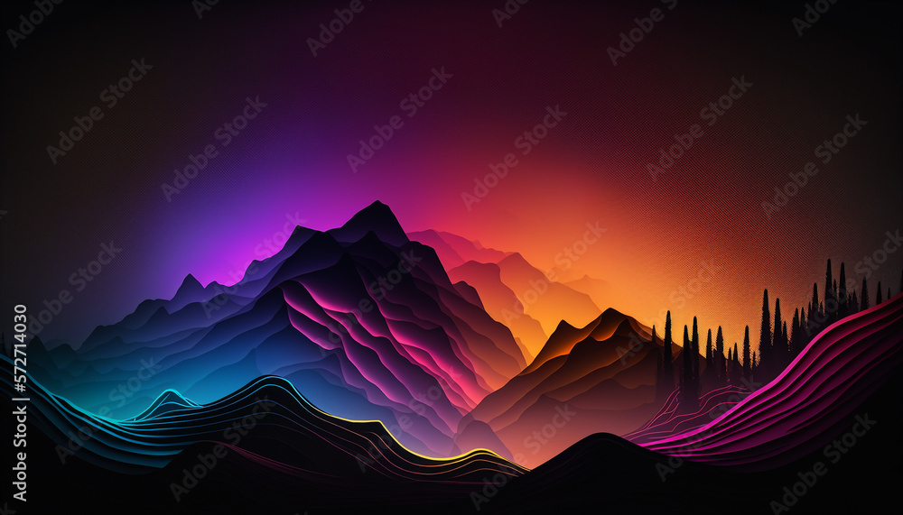 beautiful landscape gradient colors, generative ai beautiful landscape gradient colors, generative ai