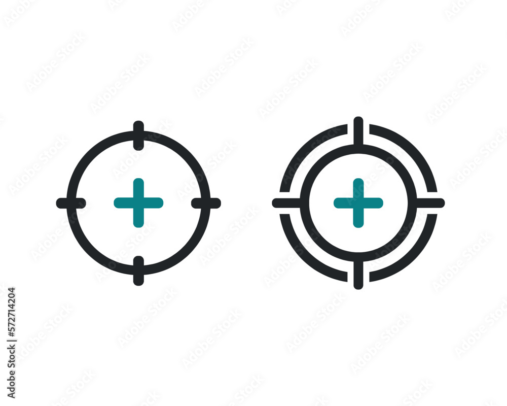 Target aim plus icon. Illustration vector Target aim plus icon. Illustration vector