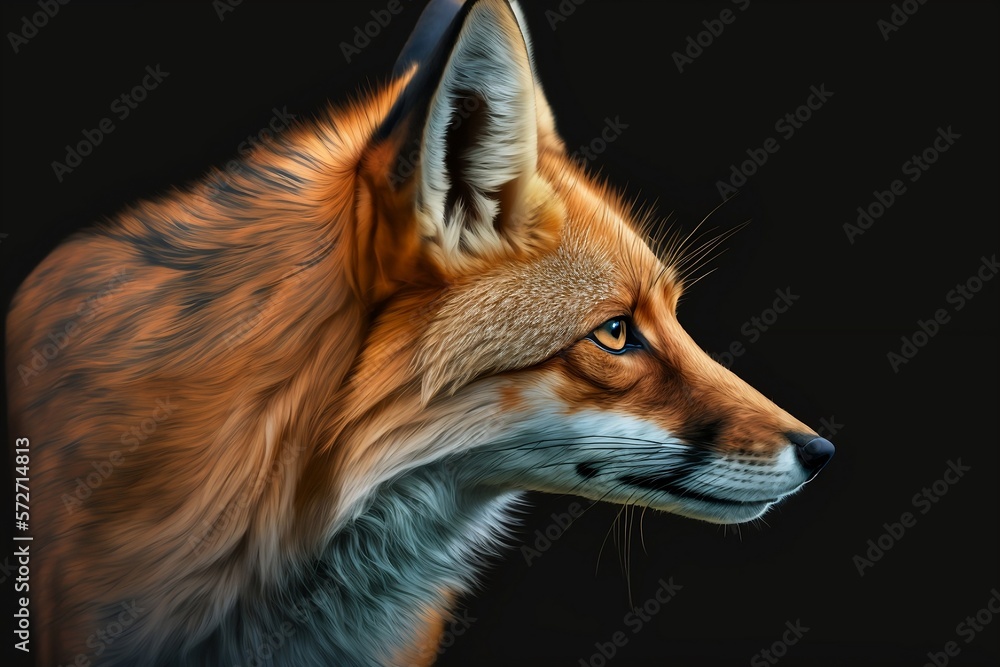 Fototapeta premium Red fox portrait - Generative AI
