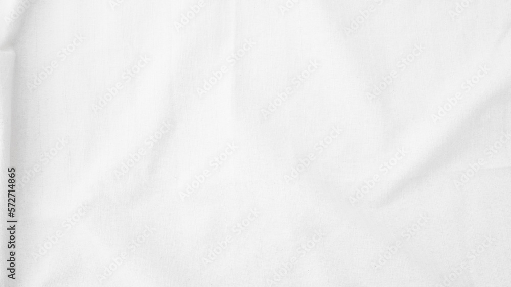 Obraz premium Organic Fabric cotton backdrop White linen canvas crumpled natural cotton fabric Natural handmade linen top view background organic Eco textiles White Fabric linen texture